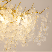 WALTZ Serenade Crystal Chandelier, 8x G9, Gold, 60cm, Adjustable Height