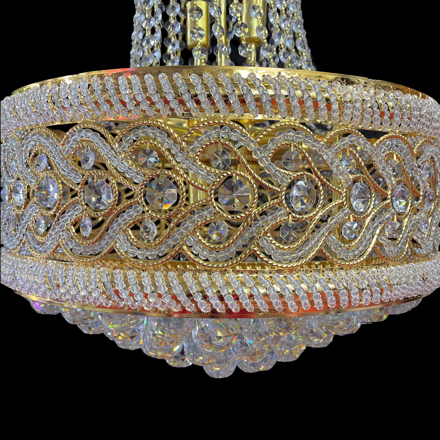 Crystal Chandelier CC718/400, 11x E14, Diameter 40cm, Shiny Gold