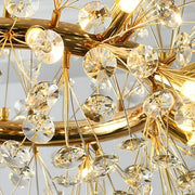 MINUET Crystal Chandelier 9x G9, Diameter 50cm, Shiny Gold, Adjustable Height