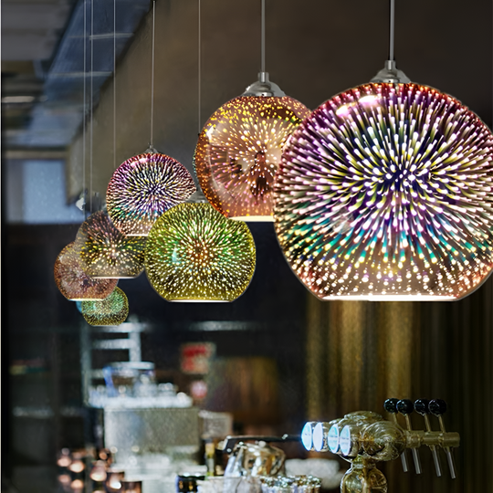 3D Glass Pendant, OTTICA, Ø15cm, 1xE27, Adjustable Height, Glass and Metal Modern Chandeliers Default Title Alessandro Design