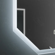 Polygon LED mirror, 60X80cm, Hexaluce MotionGlow Marcello sensor, De-fogging system, Clock & Thermometer, Dimable