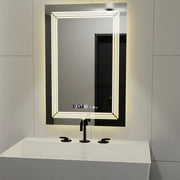 Rectangular LED mirror, 60x80cm, Venezia MotionGlow Marcello sensor, De-fogging system, Clock & Thermometer, Dimabila