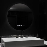 LED Round Mirror, 70cm, Serenite MotionGlow Marcello, Demister System, Clock & Thermometer, Dimmable