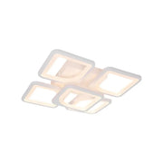 LED chandelier with remote control ZOE 96W, 5 Squares, Cold/Warm/Neutral light, Dimmable, White