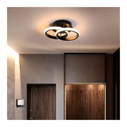 VERTEX Circula LED Chandelier Overlapping Circles, 44W, 2 Circles, Cold/Warm/Neutral Light, Black