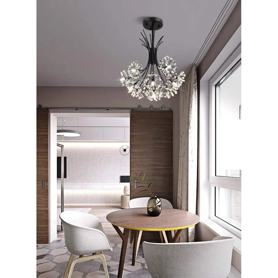 PETERHOF Eleganza Crystal Chandelier, 13xG4, Diameter 49 cm, Black