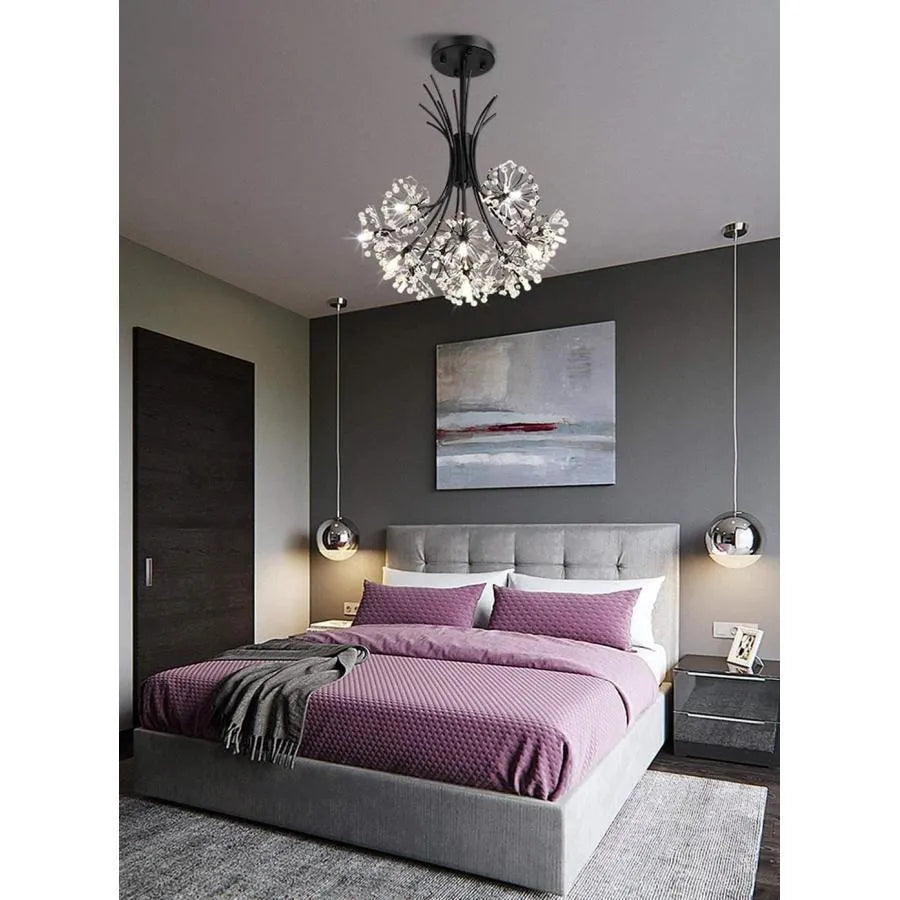 PETERHOF Eleganza Crystal Chandelier, 13xG4, Diameter 49 cm, Black