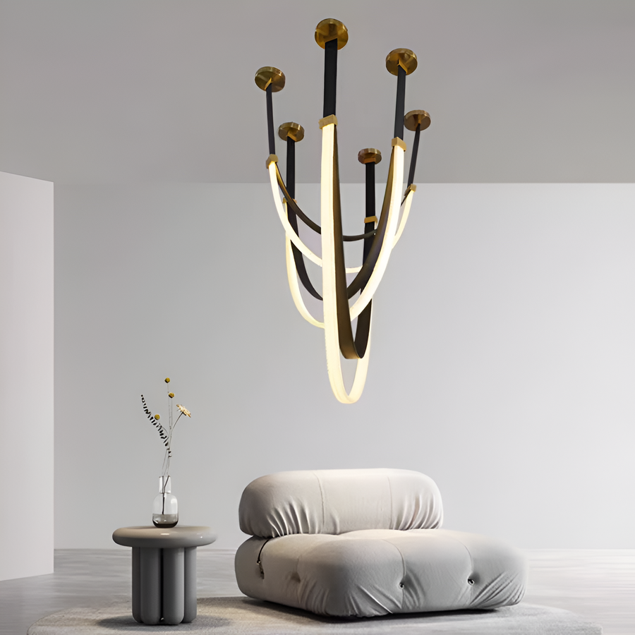 Modern Chandelier, LED, ARIA Largo, 31W, Warm light, Black