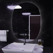 Oval LED mirror, 60x80cm, Ranya Marcello MotionGlow sensor, De-fogging system, Clock & Thermometer, Dimabila