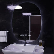 Oval LED mirror, 60x80cm, Ranya Marcello MotionGlow sensor, De-fogging system, Clock & Thermometer, Dimabila