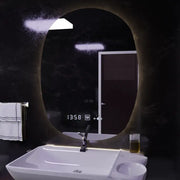 Oval LED mirror, 60x80cm, Ranya Marcello MotionGlow sensor, De-fogging system, Clock & Thermometer, Dimabila