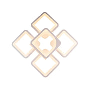 LED chandelier with remote control ZOE 96W, 5 Squares, Cold/Warm/Neutral light, Dimmable, White