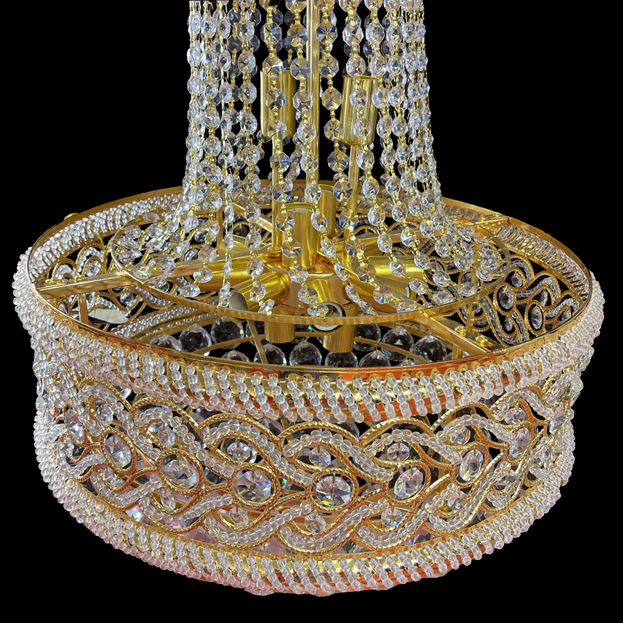 Crystal Chandelier CC718/400, 11x E14, Diameter 40cm, Shiny Gold