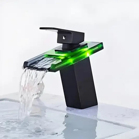 Basin Mixer, Alloy and Glass, Black, OD3007