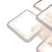 LED chandelier with remote control ZOE 96W, 5 Squares, Cold/Warm/Neutral light, Dimmable, White