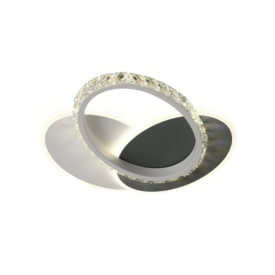 LED crystal chandelier PRISMIQ 28W, 3 Ovals, Cold/Warm/Neutral light, Black