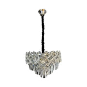 WINDSOR Nobile Crystal Chandelier 5xE27, Diameter 40cm, Glossy Chrome, Adjustable Height