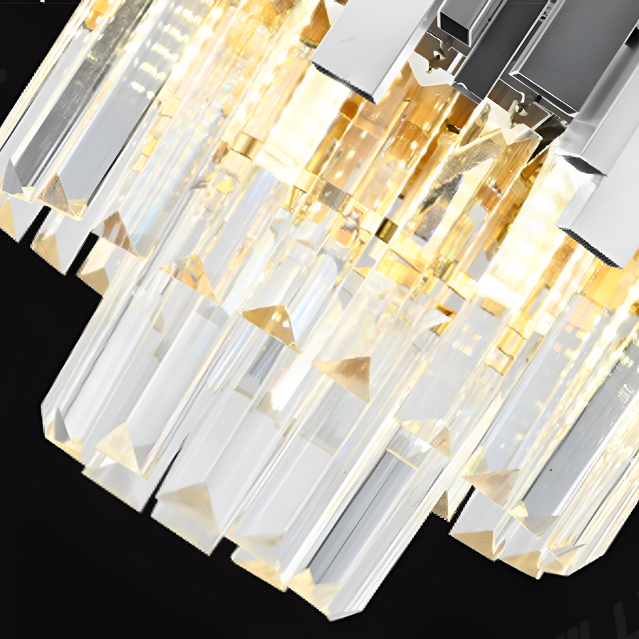 BLOIS Nobile Crystal Chandelier 5xE14, Diameter 40cm, Silver, Adjustable Height