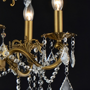 SANSSOUCI Royal Chandelier 12xE14 Metal and Crystal Adjustable Height Antique Brass