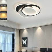 LED chandelier with remote control chiara geometry, 120W, 3 circles, cold/hot/neutral light, unstable, black