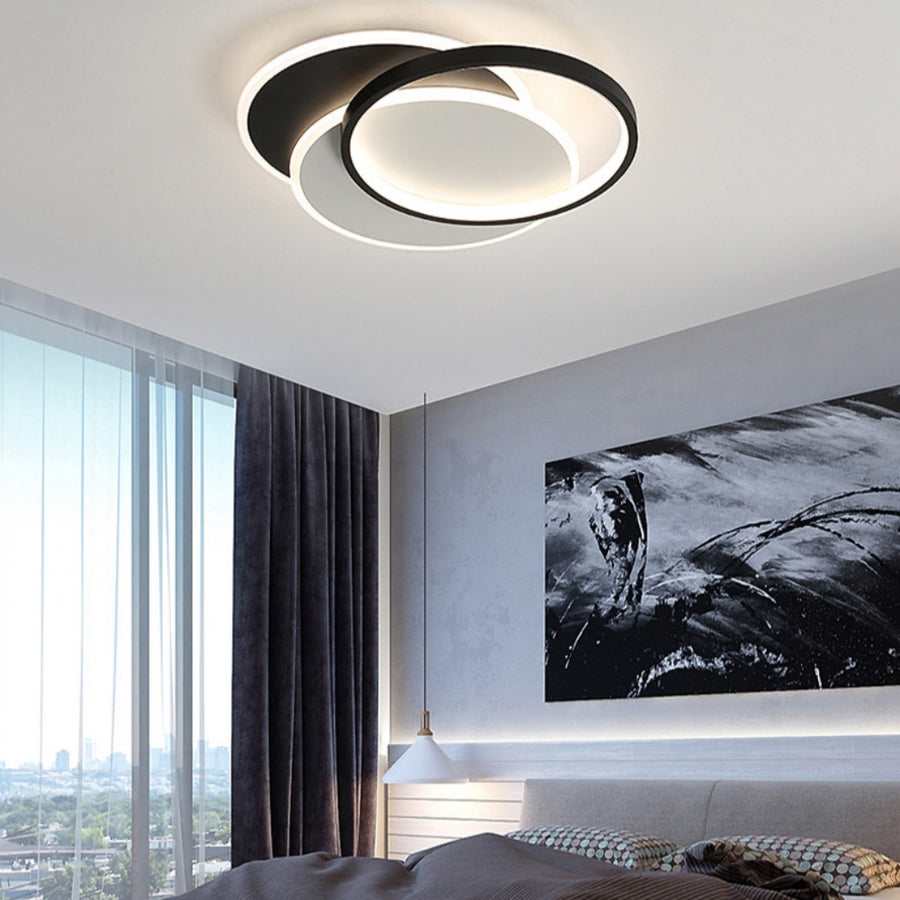 LED chandelier with remote control CHIARA 76W, 3 Circles, Cold/Warm/Neutral light, Dimmable, Black