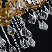 SANSSOUCI Royal Chandelier 12xE14 Metal and Crystal Adjustable Height Antique Brass