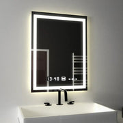 Rectangular LED mirror, 45x60cm, Verite MotionGlow Marcello, Demister System, Clock & Thermometer, Dimmable