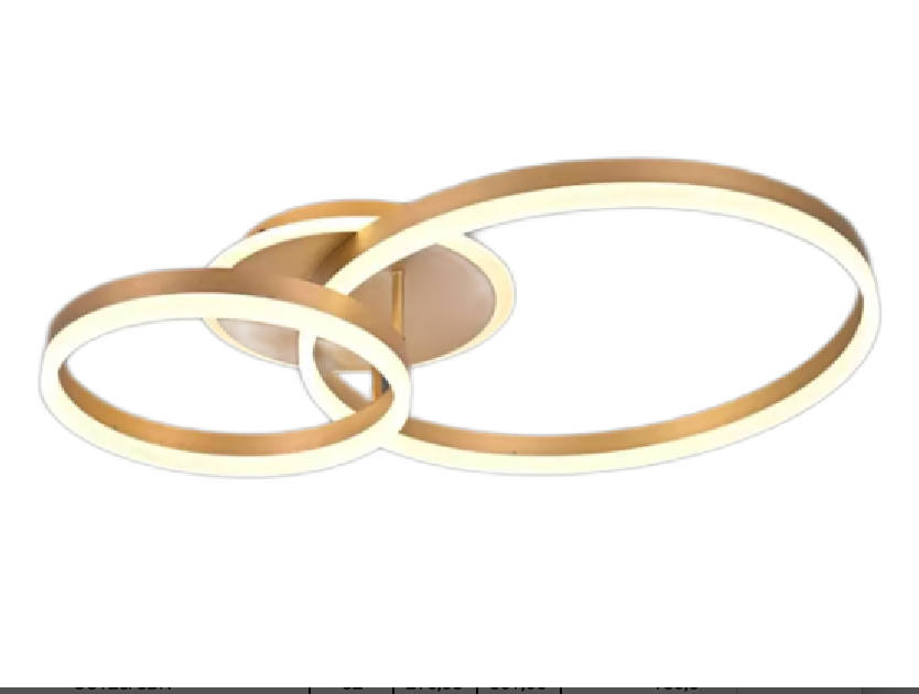 LED chandelier with remote control ELISABETH 72W, 2 Circles, Cold/Warm/Neutral light, Dimmable, Shiny Gold