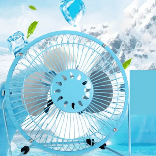 Mini Fan with USB Cable, Metal, Blue