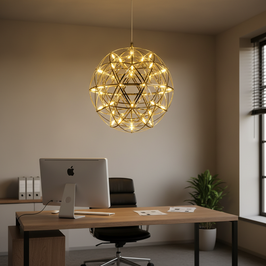 Modern LED WELD Chandelier Nobile, 18W, Warm Light 3000K, Diameter 40cm, Adjustable Height, Shiny Chrome