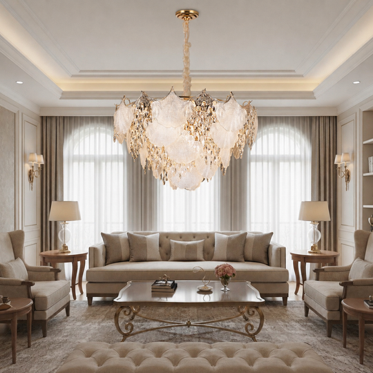 Crystal Chandelier LUXE Regalis, 21xE14, Diameter 80cm, Height 45cm, Shiny Gold, Adjustable Height, Elegant Design Crystal Chandeliers Default Title Alessandro Design