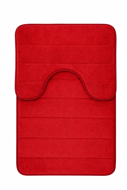 Bath Mats, 80x50 cm / 50x40 cm, Red, Non-Slip, Absorbent, Set of 2 Bath Mats Default Title Alessandro Design