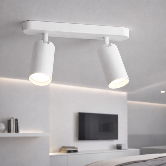 Joom Chandelier with Linear Projector 2XGU10 White LED Chandelier Default Title Alessandro Design