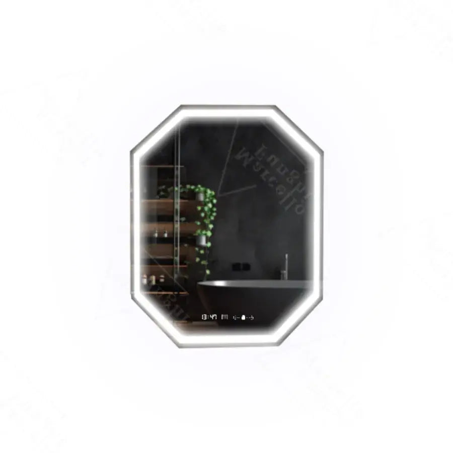 Polygon LED mirror, 60x80cm, Ralya MotionGlow Marcello sensor, De-fogging system, Clock & Thermometer, Dimabila