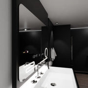 Rectangular LED mirror, 100x60cm, Harmonie MotionGlow Marcello, Demister System, Clock & Thermometer, Cosmetic Magnifier, Dimmable