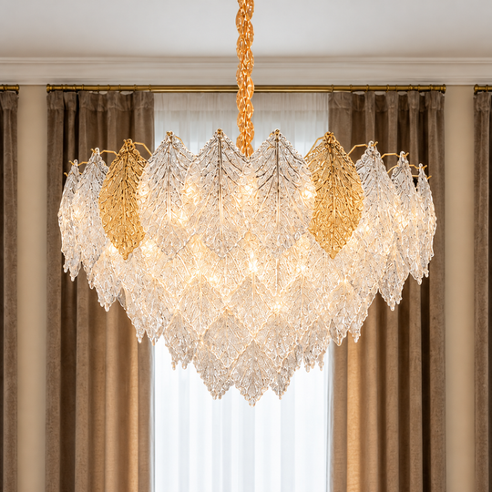 Crystal Chandelier LACE Regalis 21xE14, Diameter 80cm, Height 49cm, Shiny Gold, Adjustable Height, Elegant Design