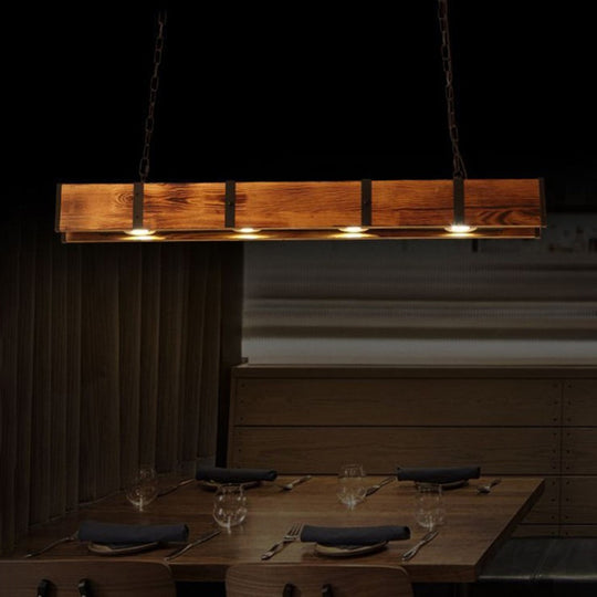 Vintage LED Chandelier LV565/4, 12W, 3000K, Rustic Barn, Wood and Metal, 100cm, Yellow Vintage Chandeliers Default Title Alessandro Design