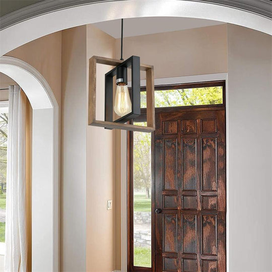 Vintage Chandelier LV560/1BK, 1xE27, Rustic Barn, Wood and Metal, Black Vintage Chandeliers Default Title Alessandro Design