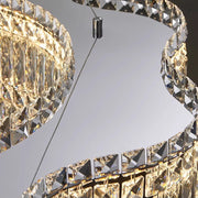 WINDSOR Regalis Crystal Chandelier 10xE27, Diameter 85cm, Glossy Chrome, Adjustable Height
