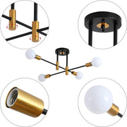 Modernist Lusts Gentile, 4x E27, Black and Gold, Modern Design