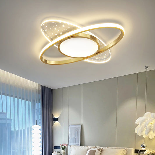 LED chandelier with remote control VARIO 61W, Oval, Cold/Warm/Neutral light, Dimmable, Gold