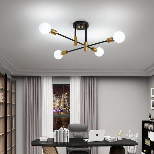 Modernist Lusts Gentile, 4x E27, Black and Gold, Modern Design