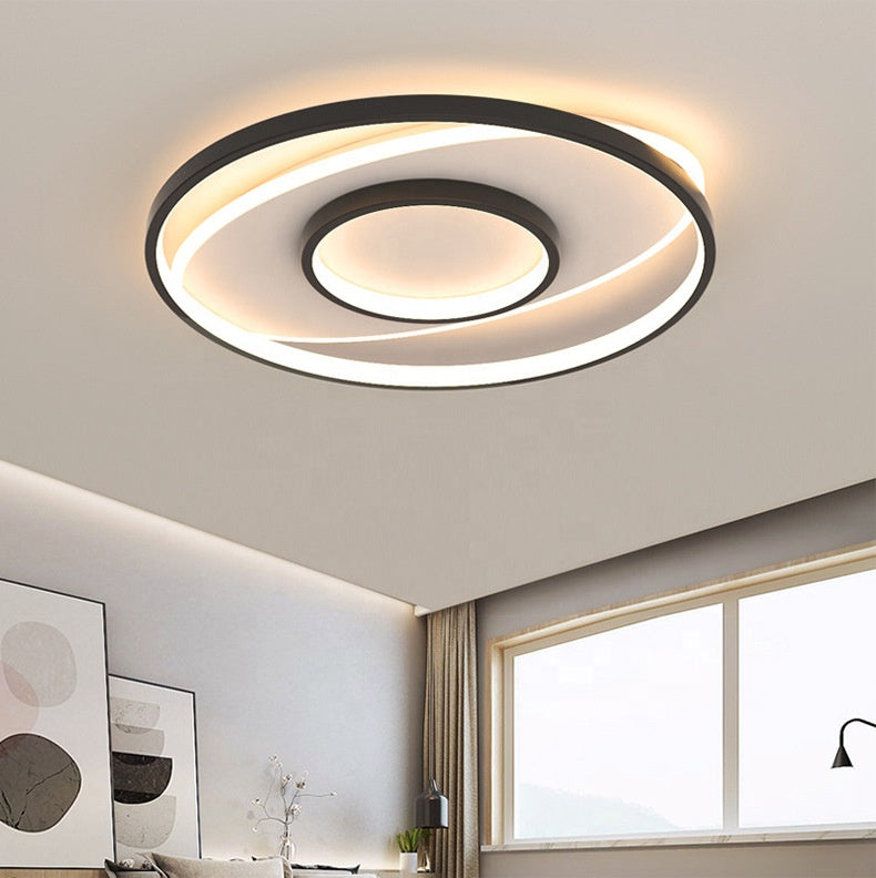 LED chandelier with Figurato remote control, 120W, 3 circles, cold/hot/neutral light, unstable, black