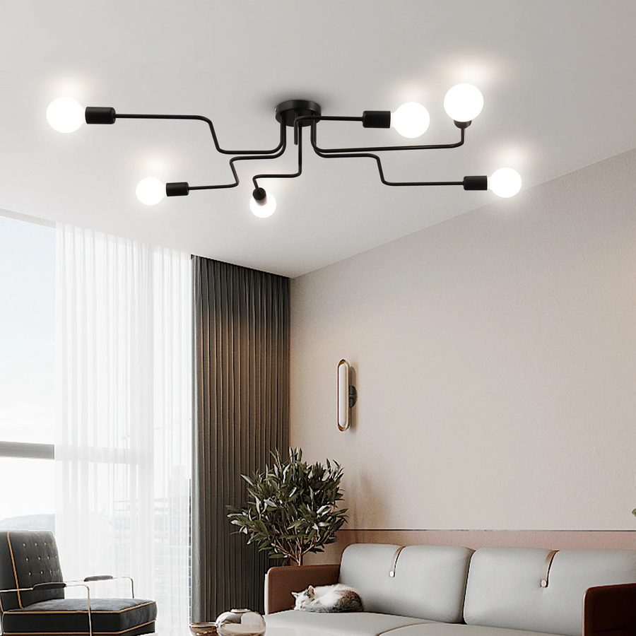 MODERNIST Hexa 6 Chandelier, 6x E27, Black, Modern Design