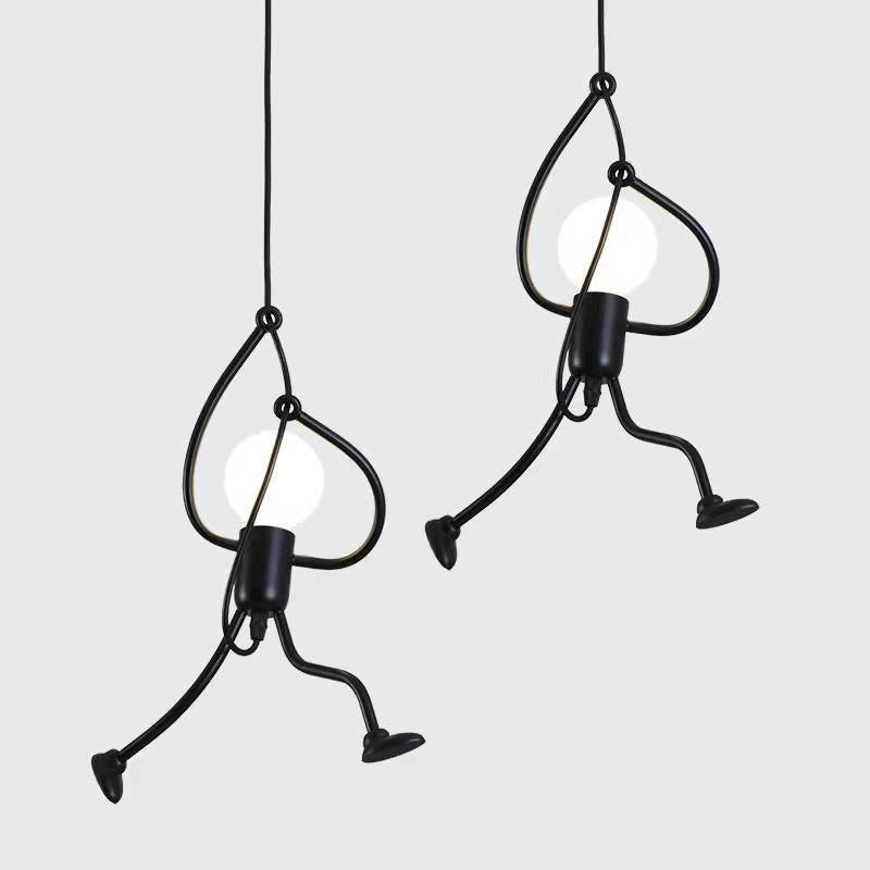 MODERN Chandelier, Pendulum type, FANTASIA, Figurine, 1xE27, Adjustable Height, Black