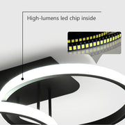 LED LED LUST ELIO, 24W, 4 circles, cold/hot/neutral light, black black