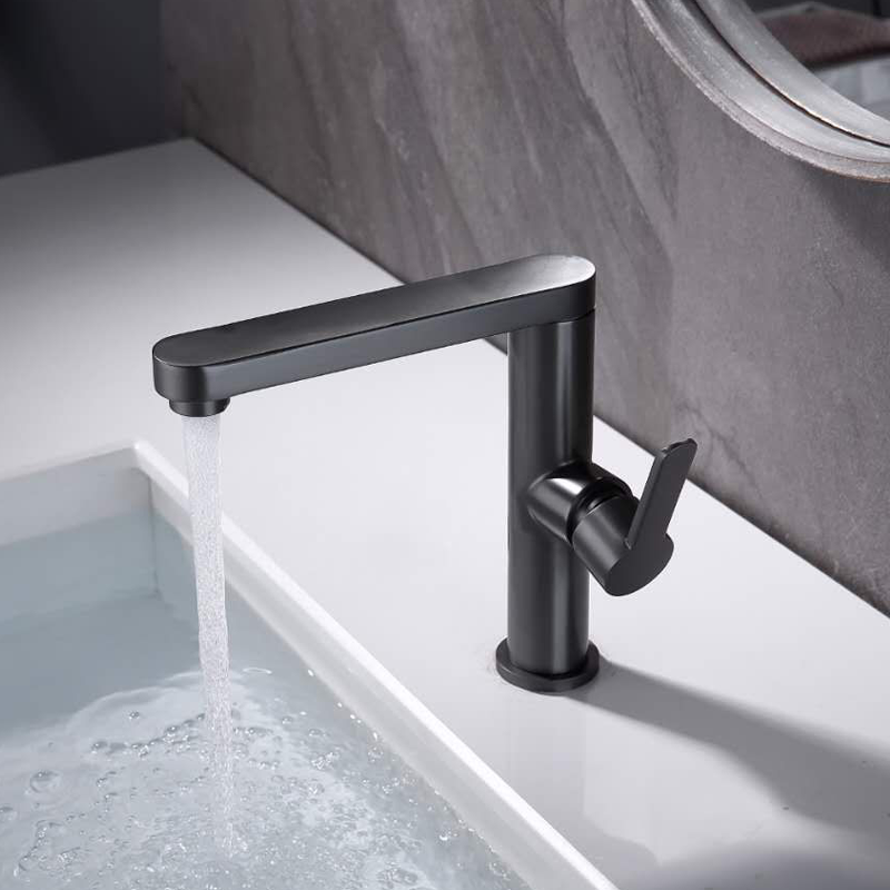 Basin Faucet, Sanitary Brass, Black, 9107H