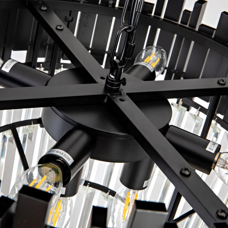 BLOIS Crystal Chandelier 10x E27 Black Gold