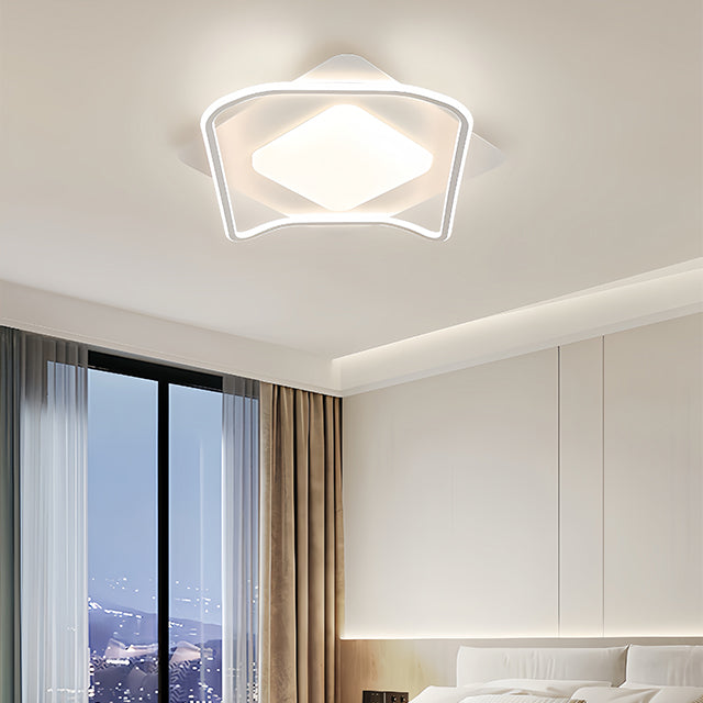 LED chandelier with remote control MODERNO 106W, 2 Squares, Cold/Warm/Neutral light, Dimmable, White