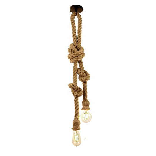 Vintage Chandelier LV102, 2xE27, Rustic, String and Metal, 150cm, Black Support Vintage Chandeliers Default Title Alessandro Design